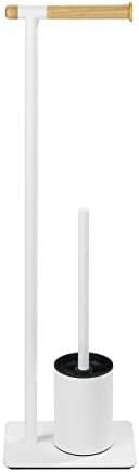 WENKO Toilet Brush with Holder Steel WhiteBrown