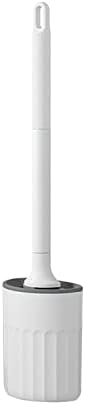 Silicone Toilet Bowl Brush with Holder Set Gray