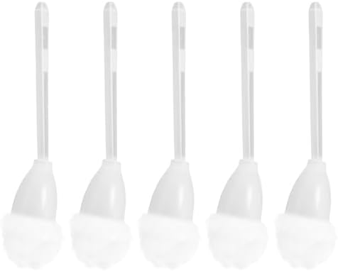 Tofficu 5Pcs Soft Toilet Bowl Brush White Polypropylene