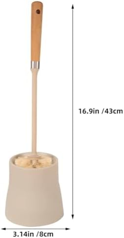 NLIEOPDA Toilet Cleaning Brush Set with Wood Handle