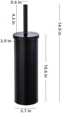 Stylish Matt Black 304 Stainless Steel Toilet Brush Set