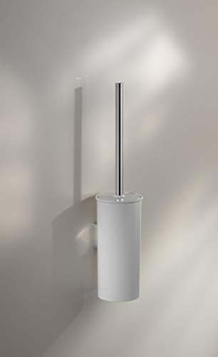 Keuco Opaque Synthetic Toilet Brush Set Chrome White