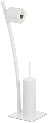 Relaxdays White Toilet Brush Holder Set