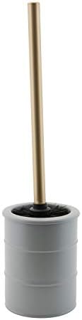 Modern Ridge Design Toilet Brush Holder in Grey 1