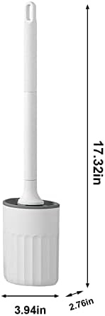 Silicone Toilet Bowl Brush with Holder Set Gray