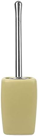 Kanazz Ceramic Toilet Brush Set with Long Handle and Replaceable Head