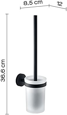Gedy Eros WC Wall Toilet Brush Glass Black