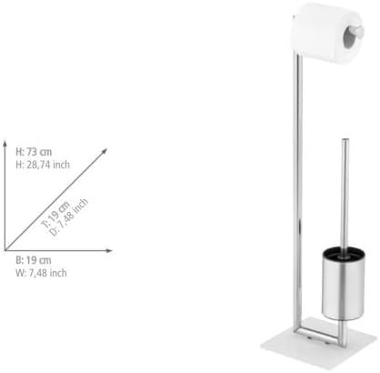 WENKO 17773100 Toilet Brush with Holder Steel Chrome