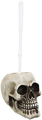 Ebros Gift Ossuary Skull Toilet Brush Set 1