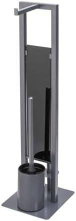 WENKO Rivalta Standing Toilet Set with Brush Paper Holder Grey