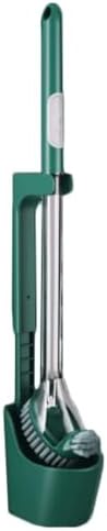 Dual Brush Head ABS Toilet Brush with Retractable Holder Green