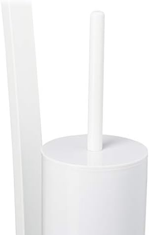 Relaxdays White Toilet Brush Holder Set
