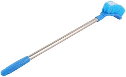 Blue Plastic Rectangle Toilet Brush with Non-Slip Handle