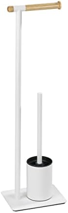 WENKO Toilet Brush with Holder Steel WhiteBrown