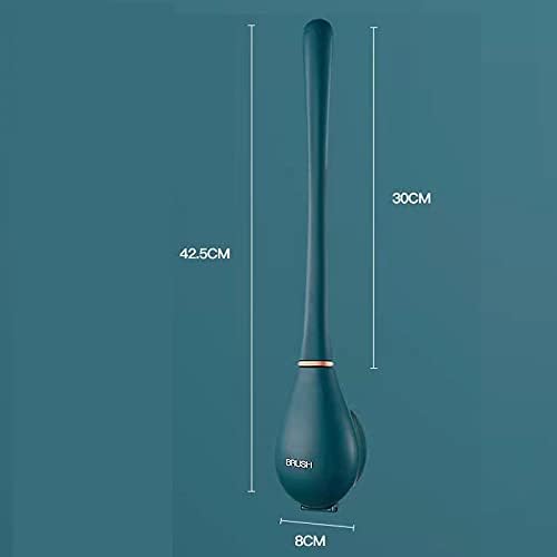 QIEUUOD Luxury Green Silicone Toilet Brush Set