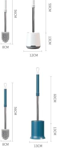 NewKingStar 2 Pack Toilet Brush and Holder Set White and Blue