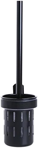 Black 360 Toilet Brush with Holder for Bathroom Cleaning