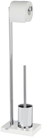 WENKO 20486100 Toilet Brush with Roll Holder Noble White