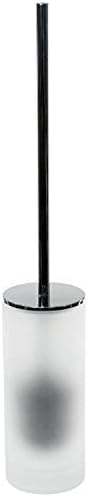 Gedy Tiglio Toilet Brush Holder Glass Chrome 1