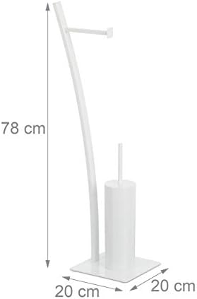 Relaxdays White Toilet Brush Holder Set