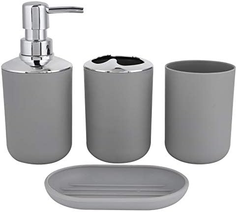 4 Piece Bathroom Accessory Set in Grey 1