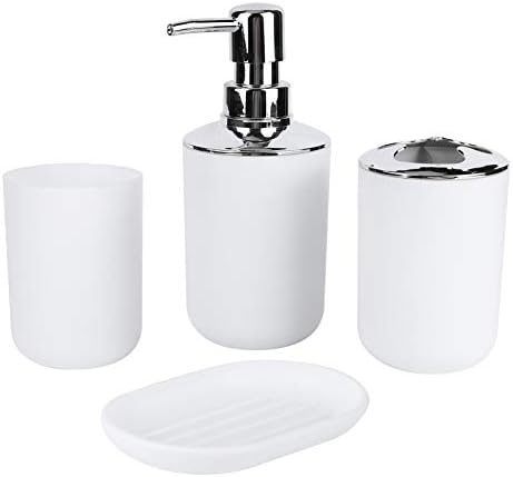 Kuuleyn 4Pcs Bathroom Accessory Set White