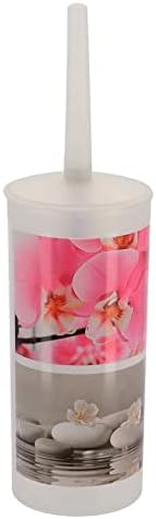 Orchid Print Toilet Brush with Holder Set