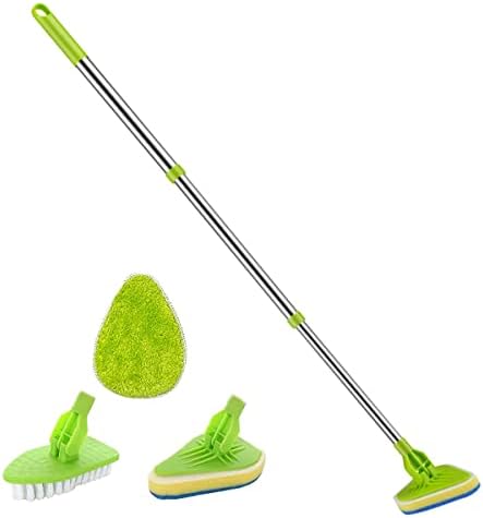 Adjustable 3 in 1 Toilet Scrub Brush with Long Handle