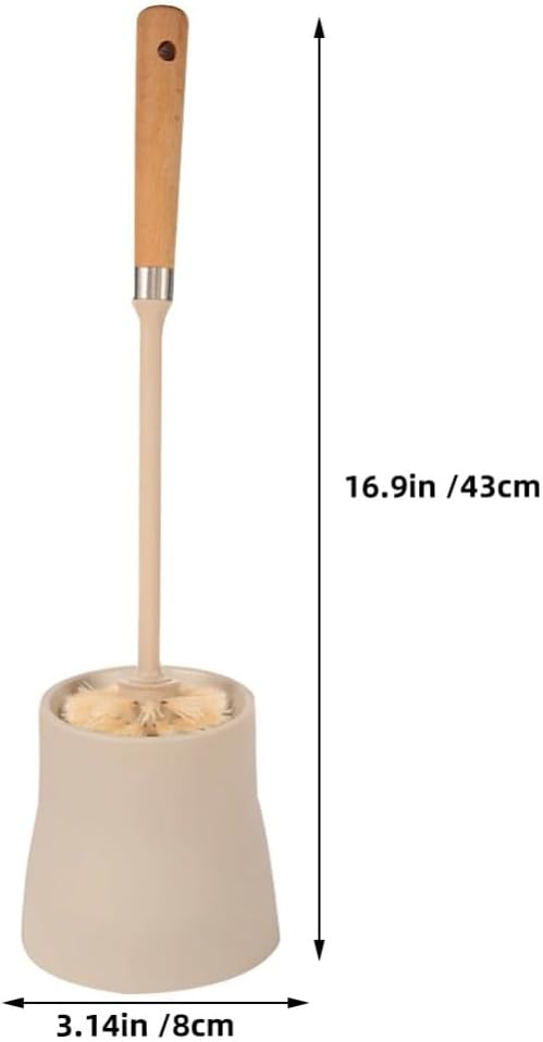 NLIEOPDA Toilet Cleaning Brush Set with Wood Handle