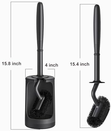 HAMITOR Toilet Bowl Brush Holder Set Black