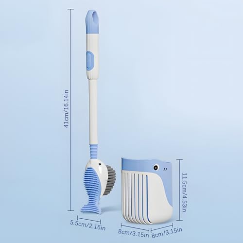AGWIM Whale Design Suction Cup Toilet Brush Set Green