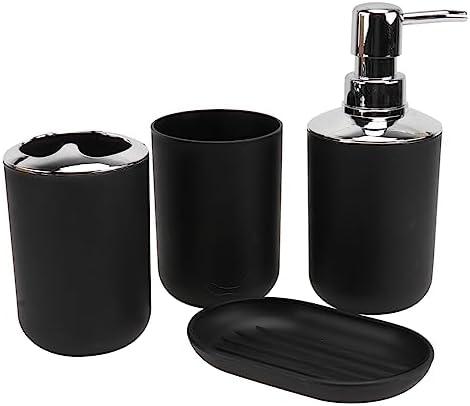 Cabilock Toothbrush Washing Cup Set 4pcs Black