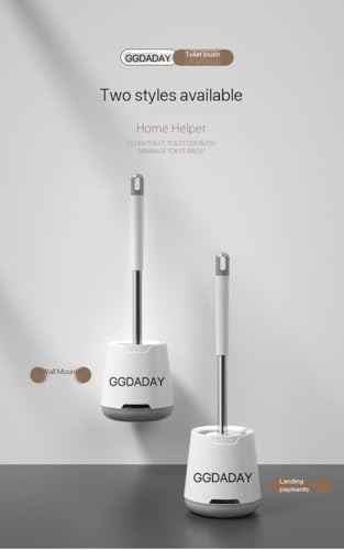 GGDADAY Silicone Toilet Brush with Holder Set