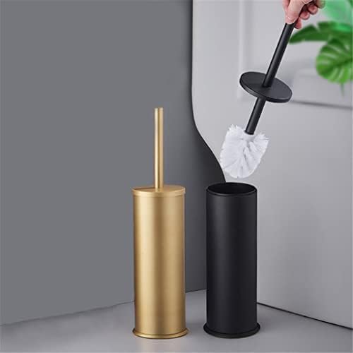 Durable Toilet Brush Holder Set Gold Black Aluminum