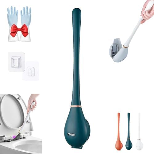 Modern Flexible Silicone Toilet Brush with Holder Set 1