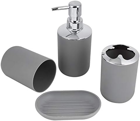 PerGar 4-Piece Bathroom Accessories Set Gray