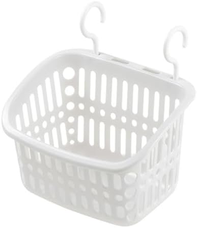 Plastic Hanging Shower Caddy with Draining Holes White 1