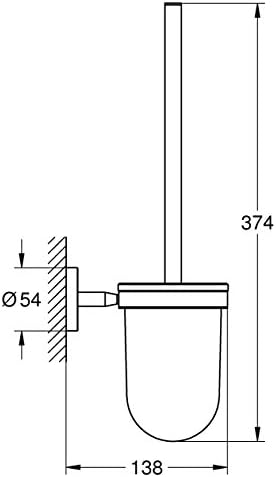 Grohe 40463001 Toilet Brush Set with Wall Mount 1