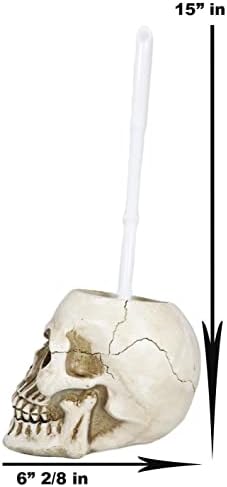 Ebros Gift Ossuary Skull Toilet Brush Set 1