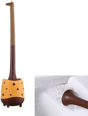 Giraffe Shape Toilet Brush Set with Holder