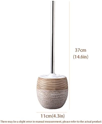Retro Toilet Brush with Ceramic Holder and Long Handle