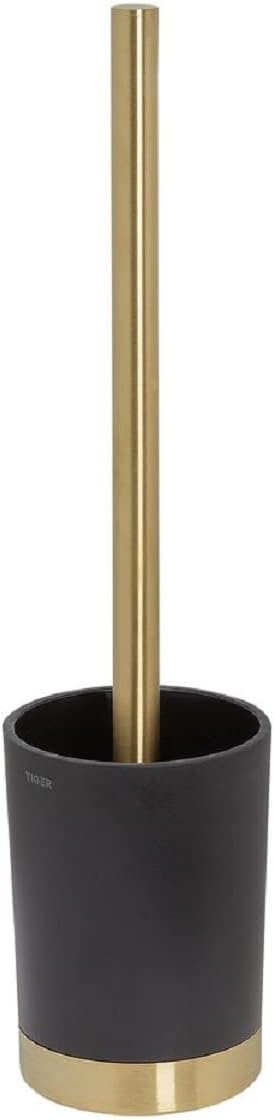 Tiger Toilet Brush and Holder Freestanding Brass Brushed Black