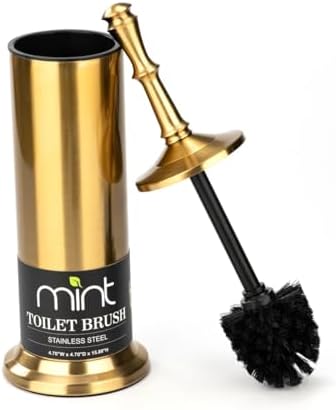 JV Textiles Aged Brass Toilet Brush Set 1