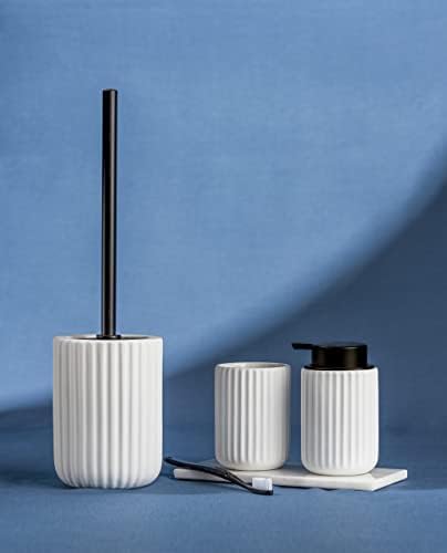 WENKO Belluno Ceramic Toilet Brush Holder 115 x 42 x 115 cm