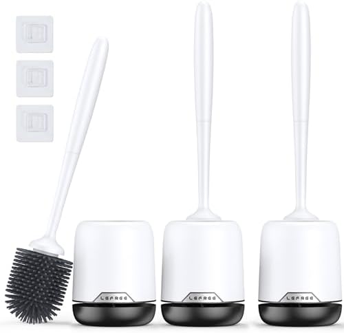 Lefree Toilet Brush Set 3 Pack with Ventilated Holder