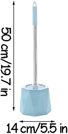 Surek Soft Hangable Toilet Brush with Bracket - Geometric Style Blue