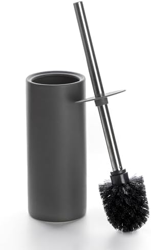 Viosuniu Matt Gray Ceramic Toilet Brush Set