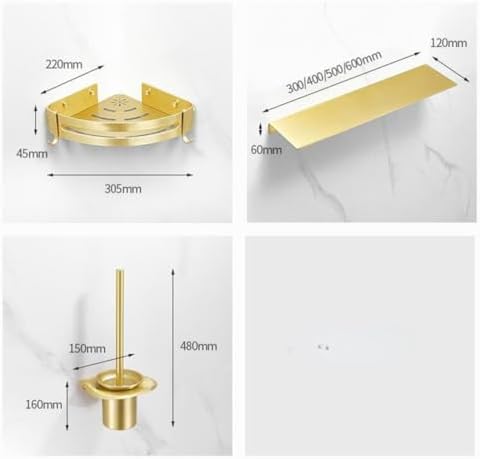 IsolaY Brushed Gold Toilet Brush Holder Set 1