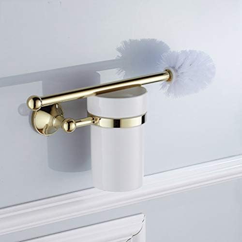 LUDSUY Golden Wall Mounted Toilet Brush Holder Set 1