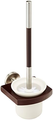 Solid Wood Ceramic Cup with Zamak Toilet Brush Holder